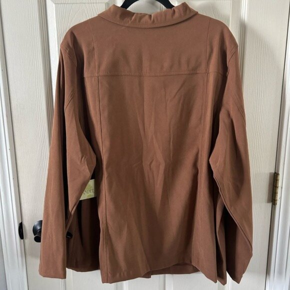 Islander Brown Collared Button Down Long Sleeve Shirt NWT 2X Plus Size READ - Picture 13 of 16